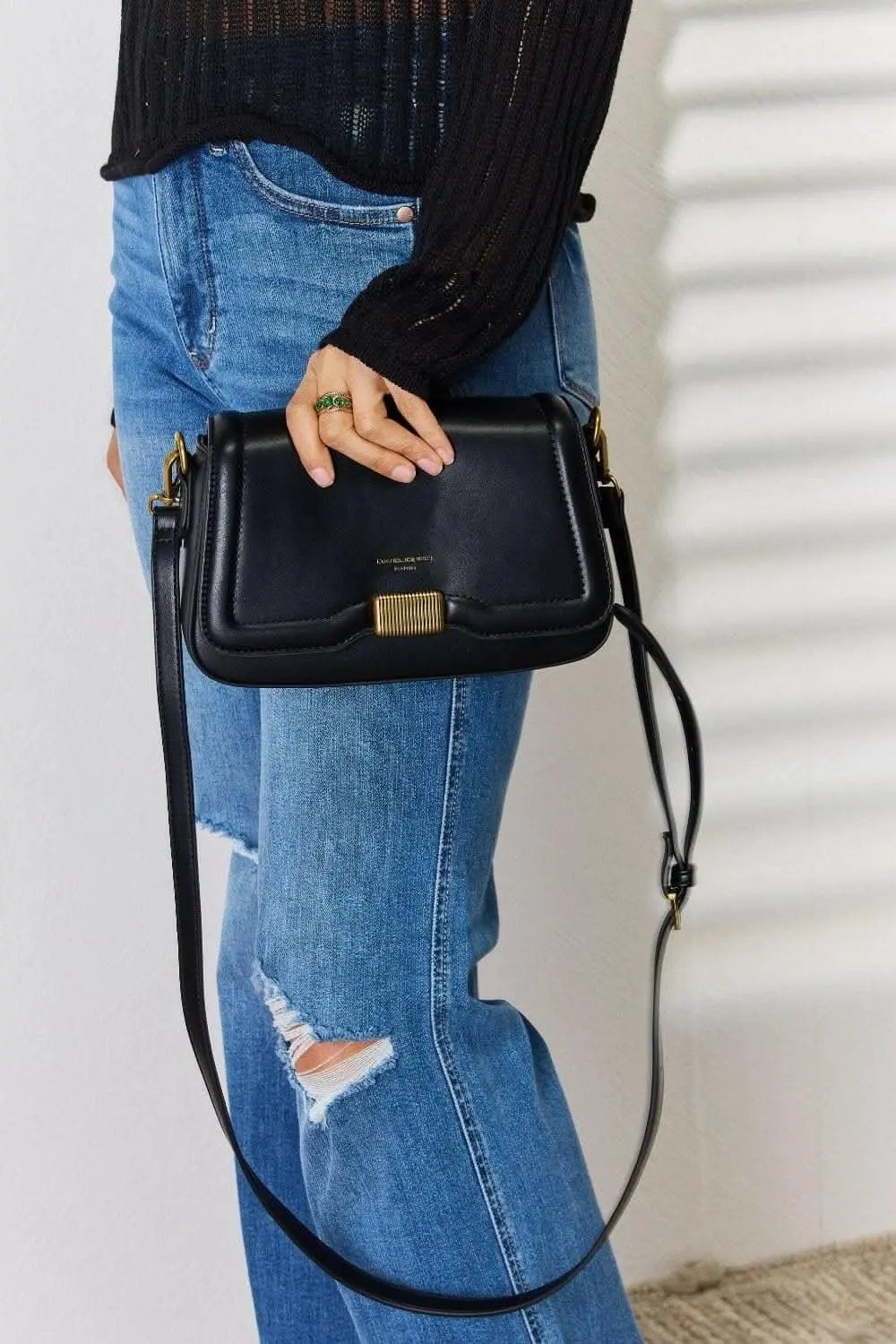 Chic faux leather crossbody bag - Love Salve